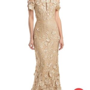 Elegant Floral Lace Dress in Cream